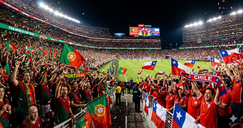 Portugal vs Chile World Cup 2026 fans inside stadium